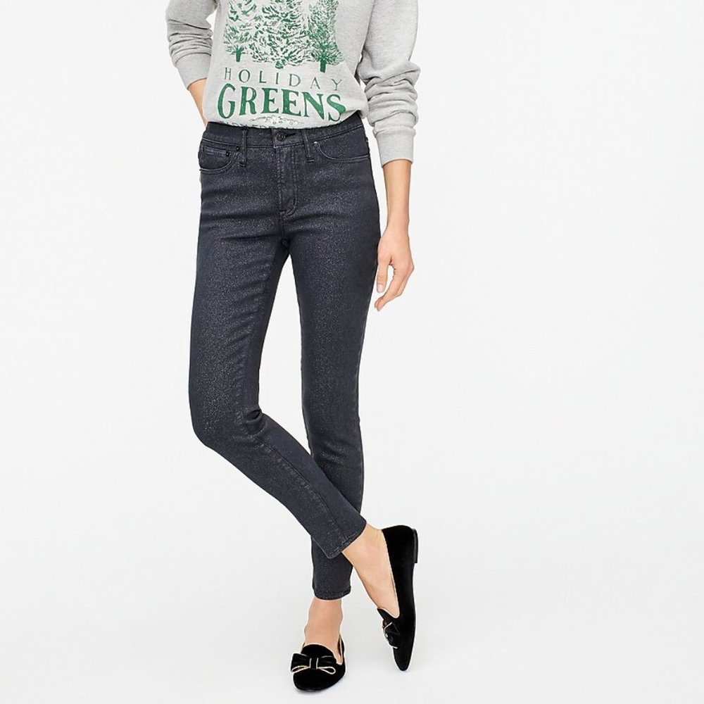 J. Crew NWT 9" Toothpick Jean with Lurex® Metallic